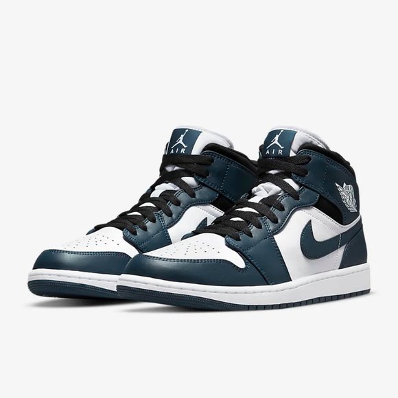 Air Jordan 1 Mid Men\'s Sneakers Armory Blue/White/Black - USA Size: 11 main image 13